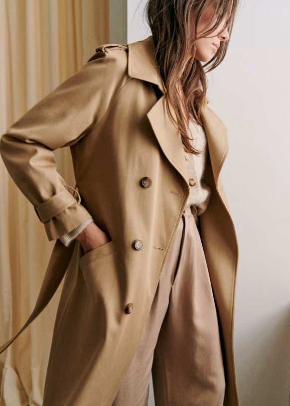 trench sezane camel