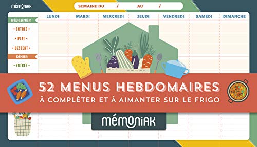 Bloc de 52 menus hebdomadaires à compléter Mémoniak 2022