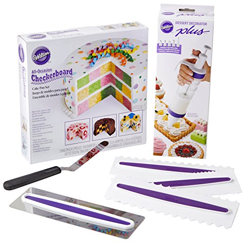 Wilton 2109-3821 Checkerboard Cake Decorating Set, Other, Assorted