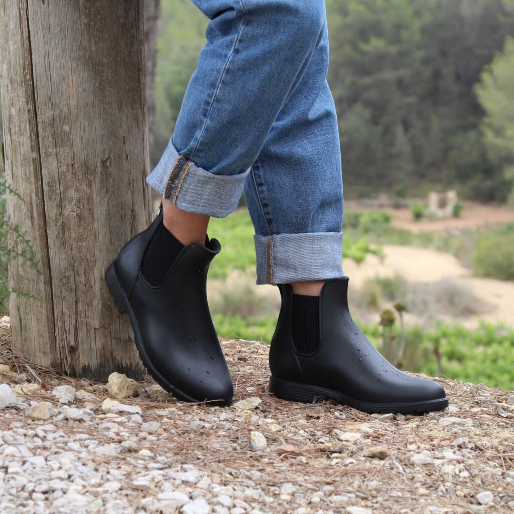 bottines pluie caoutchouc noir france