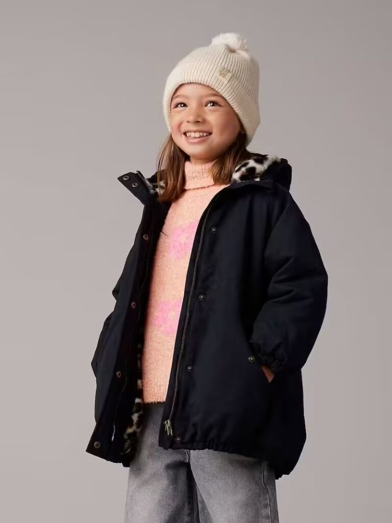 parka a capuche fille doublee imitation fourrure