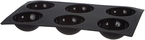 Lékué Moule pâtisserie Demi Sphères 6 Cavités, Silicone Platine Noir