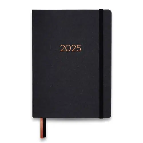 Smart Panda Agenda 2025 Journalier - Un Jour Par Page, Planificateur A5 Daté à Couverture Rigide – 7h à 19h avec Intervalles de 30 Minutes – Calendrier Annuel - en Français