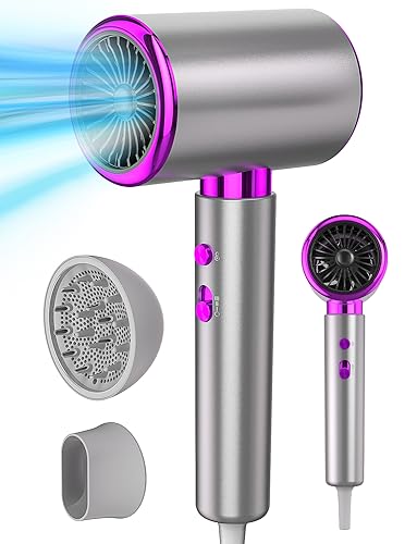 DMTIVMG Seche Cheveux 2400W Sèche Cheveux Hair Dryer Chaud Froid Professionnel 3 Températures 2 Vitesses 1 Diffuseur 1 Concentrateur 1,8 m Câble Protection Contre la Surchauffe pour Famille Voyage