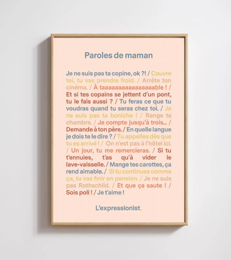 poster paroles de maman