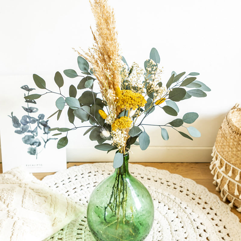 bouquet de fleurs sechees pour dame jeanne achillea jaune